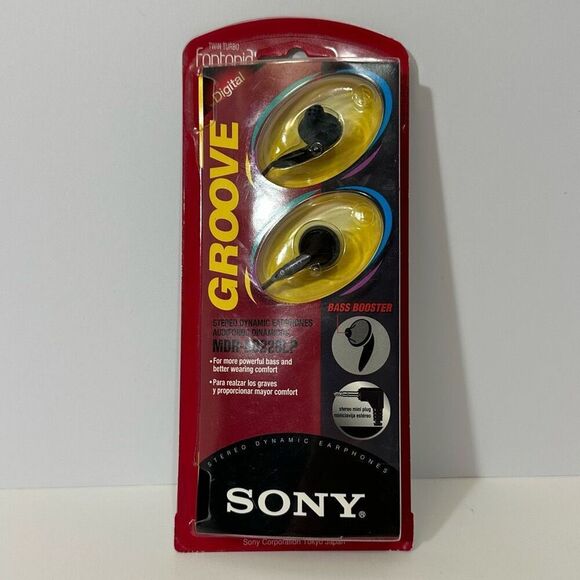 Sony Groove MDR-ED228LP 1998 Vintage Earphones 1998 Japan Rare UNOPENED - Picture 1 of 11